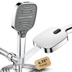 ENRUNEST Shower Head,8 Modes High Pressure Shower Head with Handheld,ABS Plastic Material,Anti-clog Nozzles,Built-in Power Wash to Clean Tub,Tile & Pets,59″ SUS 304 Hose & Thickened Bracket,Chrome