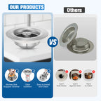 ENRUNEST Upgraded 3 in 1 Kitchen Sink Drain Strainer & Kitchen Sink Stopper,Stainless Steel Basket,Anti-Clogging,100% Rust-Proof,High Durability with Brass Core,Fit 3-1/2",Chrome