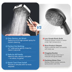 ENRUNEST Shower Head,8 Modes High Pressure Shower Head with Handheld,ABS Plastic Material,Anti-clog Nozzles,Built-in Power Wash to Clean Tub,Tile & Pets,59″ SUS 304 Hose & Thickened Bracket,Chrome
