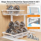 ENRUNEST Under Sink Organizer,2 Pack Under Kitchen Sink Organizer,2 Tier Sliding-Out,5 Level Height Adjustable,Thickened Carbon Steel,Anti-rust Treatment,For Kitchen Bathroom White